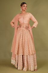 Salmon Kurta Lehenga Set664 video